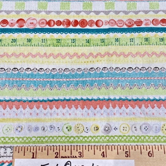 6 PC Cotton Fabric Dressmaking Collection Vintage Notions Amy Barickman Sewing - Picture 6 of 6